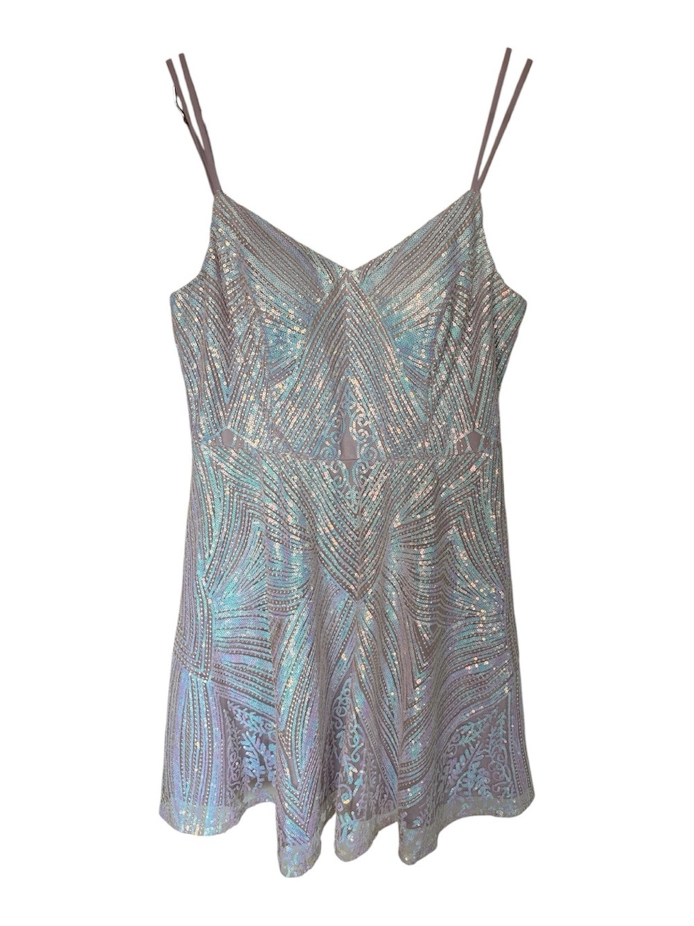 Lavender Sequin Strapless Party Dress by City Triangles